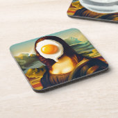 Mona Ei Op Haar Gezicht Bier Onderzetter (Linkerzijde)