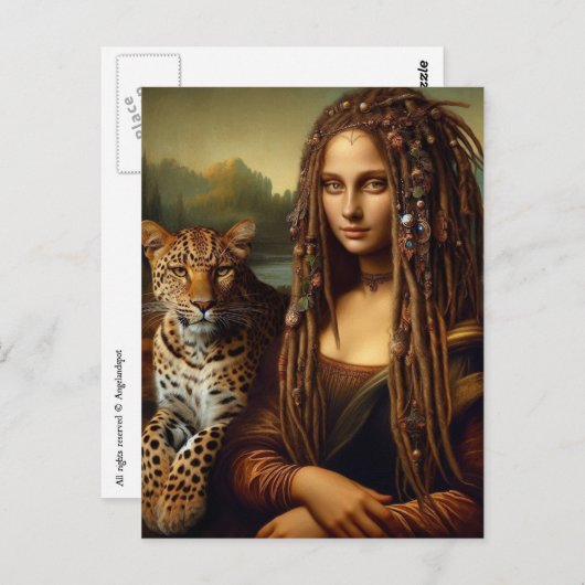 Mona en haar luipaard briefkaart (Voorkant / Achterkant)