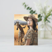Mona gaat op Safari Briefkaart (Staand voorkant)