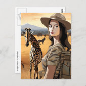 Mona gaat op Safari Briefkaart (Voorkant / Achterkant)