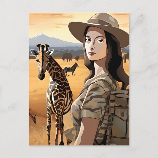 Mona gaat op Safari Briefkaart (Voorkant)