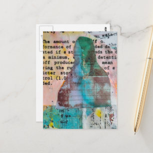 Mona Gestempeld Mixed Media Briefkaart
