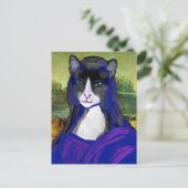 Mona Kat, Cat Parody Fine Art Briefkaart (Staand voorkant)