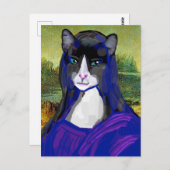 Mona Kat, Cat Parody Fine Art Briefkaart (Voorkant / Achterkant)