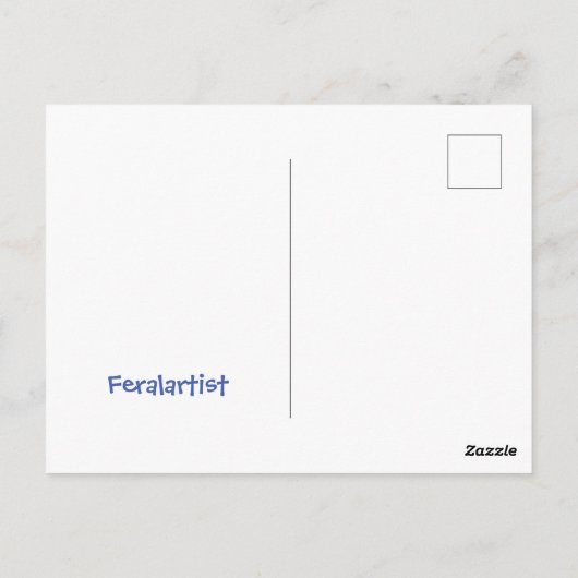 Mona Kat, Cat Parody Fine Art Briefkaart (Achterkant)