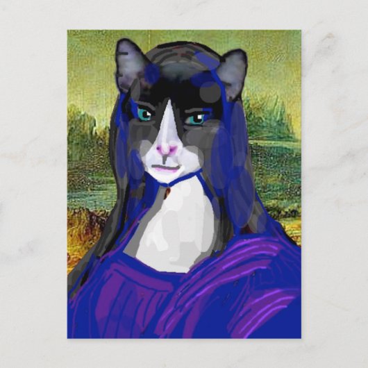 Mona Kat, Cat Parody Fine Art Briefkaart (Voorkant)