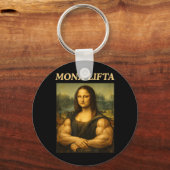 Mona Lifta Grappige Mona Lisa Lift Workout Gen Z Sleutelhanger (Voorkant)