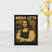 Mona Lifta Gym Workout Grappig Mona Lisa Fitness V Kaart (Gele Bloem)