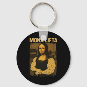 Mona Lifta Gym Workout Grappig Mona Lisa Fitness V Sleutelhanger