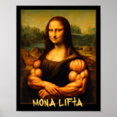 Mona Lifta Spier Mona Lisa Bodybuilder Gym en Art Poster (Voorkant)