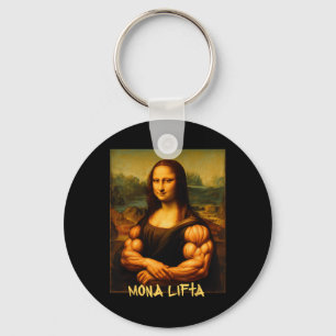 Mona Lifta Spier Mona Lisa Bodybuilder Gym en Art Sleutelhanger