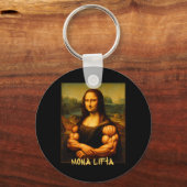 Mona Lifta Spier Mona Lisa Bodybuilder Gym en Art Sleutelhanger (Voorkant)