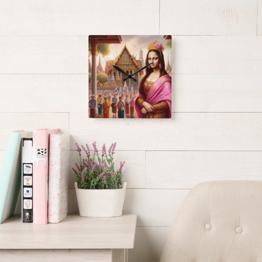 Mona ligt tegenover de Thaise tempel Vierkante Klok (Leeskamer)