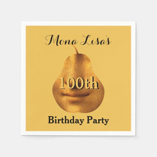 Mona Lisa 100th Birthday Party Paper Napkins Servet (Voorkant)