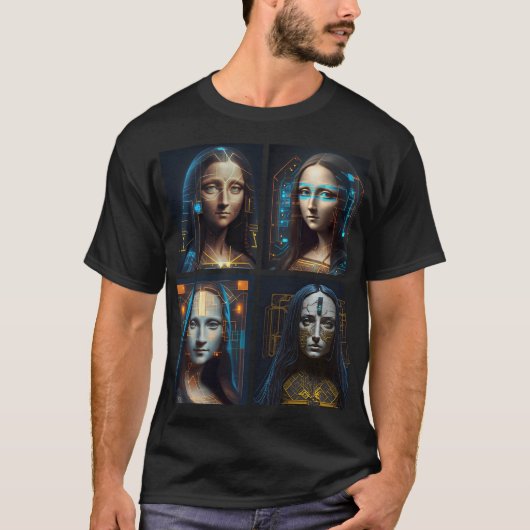 Mona Lisa 4 Cyborgs T-shirt (Voorkant)