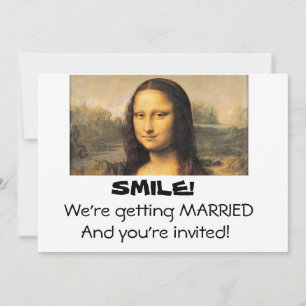 Mona Lisa, 5x7 huwelijksuitnodiging Kaart