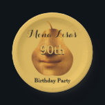 Mona Lisa 90th Birthday Party Paper Borden Papieren Bordje<br><div class="desc">Borden op jaarpapier.</div>