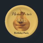 Mona Lisa 90th Birthday Party Paper Borden Papieren Bordje<br><div class="desc">Borden op jaarpapier.</div>
