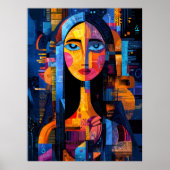 Mona Lisa – Abstracte geometrische herinterpretati Poster (Voorkant)