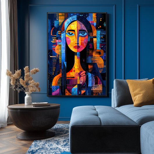 Mona Lisa – Abstracte geometrische herinterpretati Poster