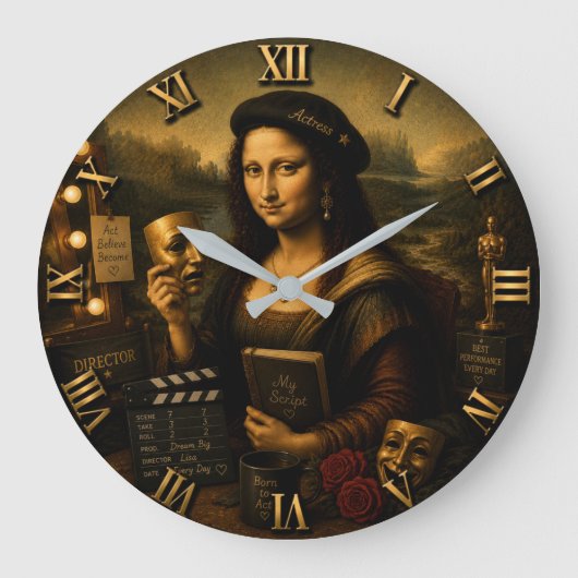 Mona Lisa Actress Funny Theater & Cinema Grote Klok (Voorkant)