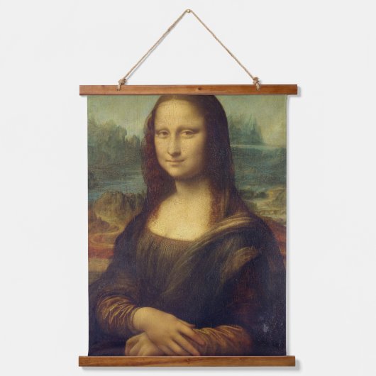 Mona Lisa Afbeelding Ledge Hangend Wandkleed (Voorkant)