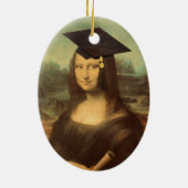 Mona Lisa Afstudeerhoed Keramisch Ornament (Achterkant)