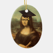 Mona Lisa Afstudeerhoed Keramisch Ornament (Achterkant)