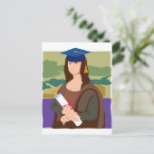 Mona Lisa Afstuderen Aankondigingskaart (Staand voorkant)