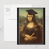 Mona Lisa Afstuderen Afstudeerder Pet Aankondigingskaart (Voorkant / Achterkant)