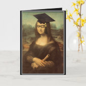 Mona Lisa Afstuderen Afstudeerder Pet Kaart (Gele Bloem)