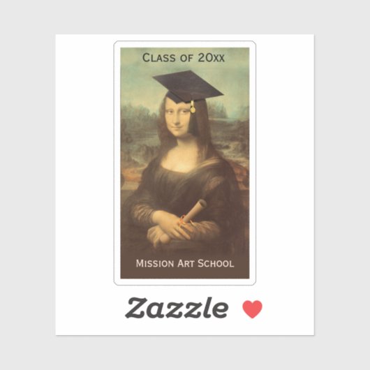 Mona Lisa Afstuderen Afstudeerder Pet Sticker (Vel)
