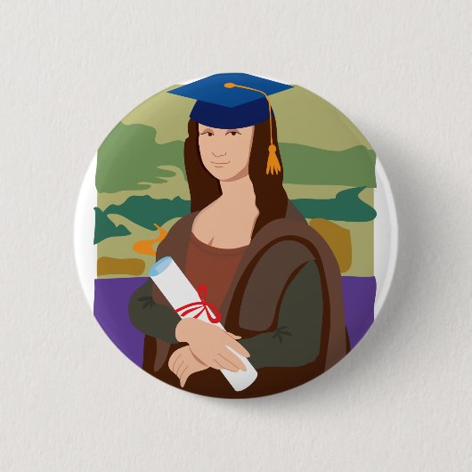 Mona Lisa Afstuderen Ronde Button 5,7 Cm (Voorkant)
