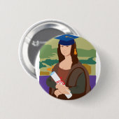Mona Lisa Afstuderen Ronde Button 5,7 Cm (Voorkant /achterkant)