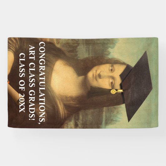 Mona Lisa Afstuderen Spandoek (Horizontaal)