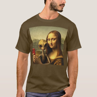 Mona Lisa Alien Selfie - Grappig Renaissance T-shi T-shirt