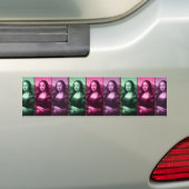 Mona Lisa Animal Print Green Roze Paars Bumpersticker (Op auto)