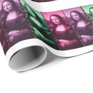 Mona Lisa Animal Print Green Roze Paars Cadeaupapier