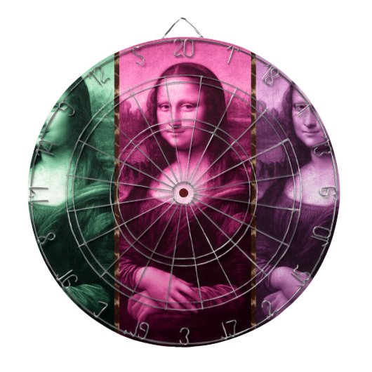Mona Lisa Animal Print Green Roze Paars Dartbord (Voorkant)