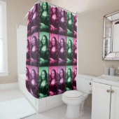 Mona Lisa Animal Print Green Roze Paars Douchegordijn (In situ)