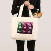 Mona Lisa Animal Print Green Roze Paars Grote Tote Bag (Voorkant (product))