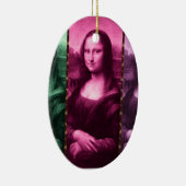Mona Lisa Animal Print Green Roze Paars Keramisch Ornament (Rechts)