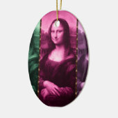 Mona Lisa Animal Print Green Roze Paars Keramisch Ornament (Links)