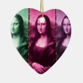 Mona Lisa Animal Print Green Roze Paars Keramisch Ornament (Rechts)