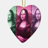 Mona Lisa Animal Print Green Roze Paars Keramisch Ornament (Links)