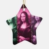 Mona Lisa Animal Print Green Roze Paars Keramisch Ornament (Links)
