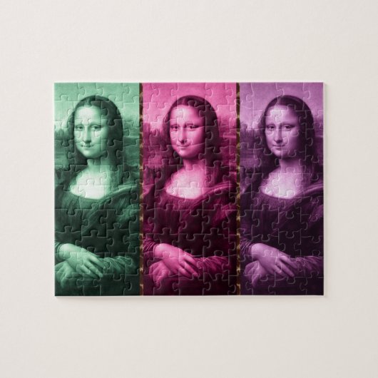 Mona Lisa Animal Print Green Roze Paars Legpuzzel (Horizontaal)
