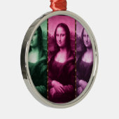 Mona Lisa Animal Print Green Roze Paars Metalen Ornament (Rechts)