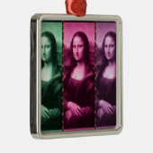 Mona Lisa Animal Print Green Roze Paars Metalen Ornament (Rechts)