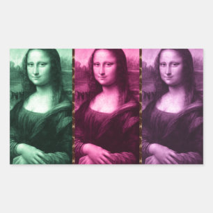 Mona Lisa Animal Print Green Roze Paars Rechthoekige Sticker